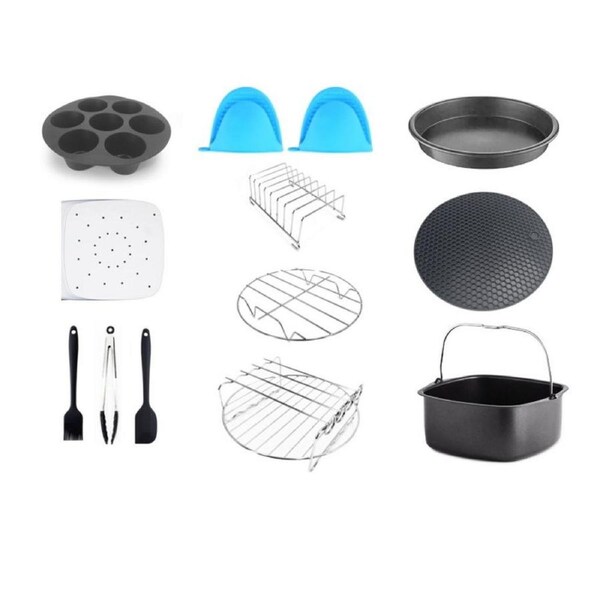 JOYBUY Square Air Fryer Accessories 12 pcs with Recipe Cookbook Compatible with Philips Air Fryer, COSORI