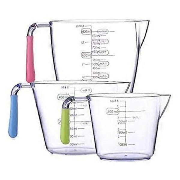 JOYBUY 3 pieces plastic measuring cup transparent dishwasher-safe
