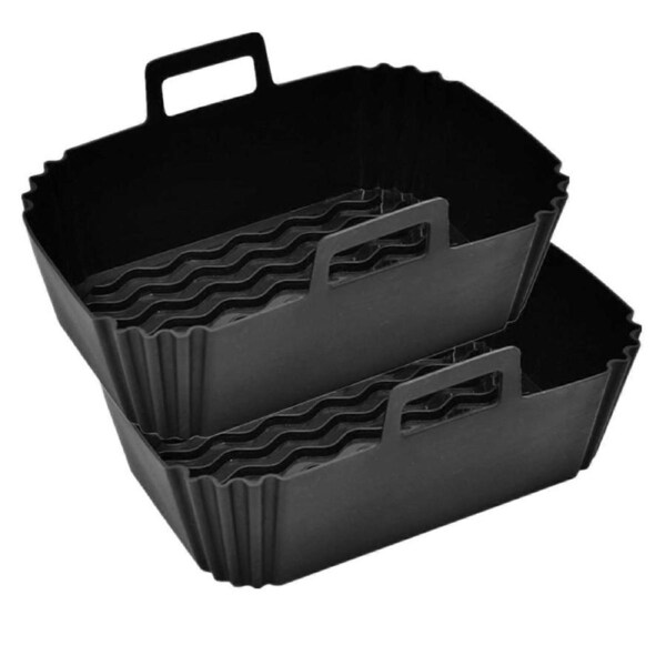 JOYBUY 2PCS Silicone Air Fryer Large Rectangular Mat High and Low Temperature Resistant and Food-Safe Mat for Making Fried Chicken