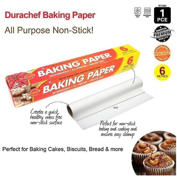 JOYBUY Baking Paper Roll Bulk Non Stick Cake Biscuit 6m 30cm All Purpose Microwavable