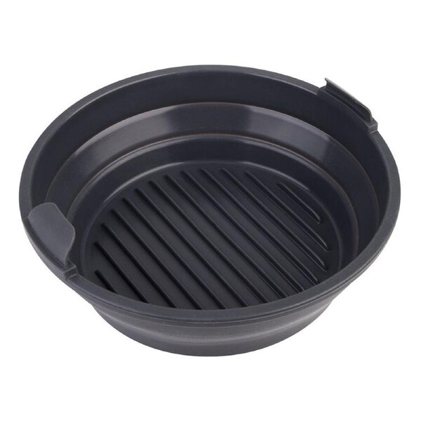 JOYBUY Daily Bake Silicone Round Collapsible Air Fryer Basket Tray 22cm Charcoal