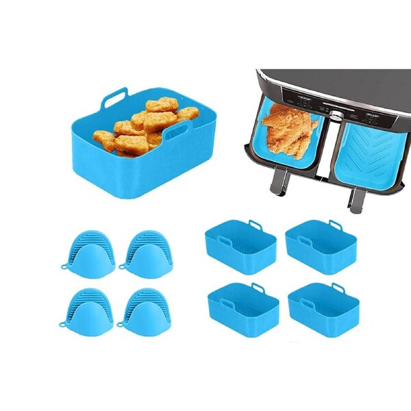 JOYBUY 8Pcs Air Fryer Basket Reusable Silicone Pot for Home Kitchen Party Decor-Blue