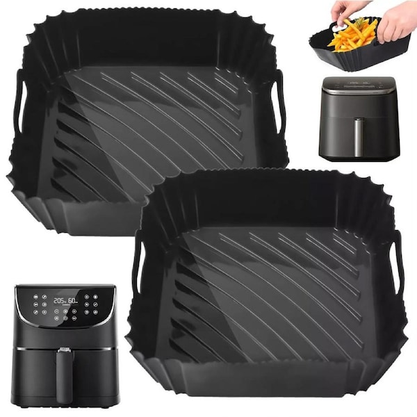JOYBUY 4X Air Fryer Silicone Pot Air Fryer Basket Liner Nonstick Reusable Baking Tray