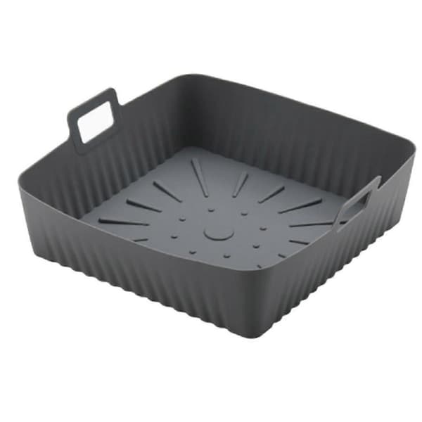 JOYBUY 23cm/9In Square Large Silicone Air Fryer Liners Mold for Air Fryer 6-8QT Reusable Airfryer Oven Baking Tray Pot D