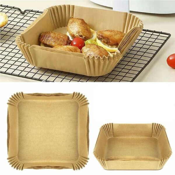 JOYBUY 50 Pcs Disposable Square Air Fryer Paper Liner Non-Stick Baking Paper Liners