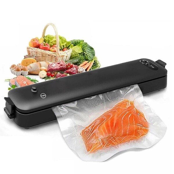 JOYBUY Automatic Vacuum Sealer Black with Food Bags