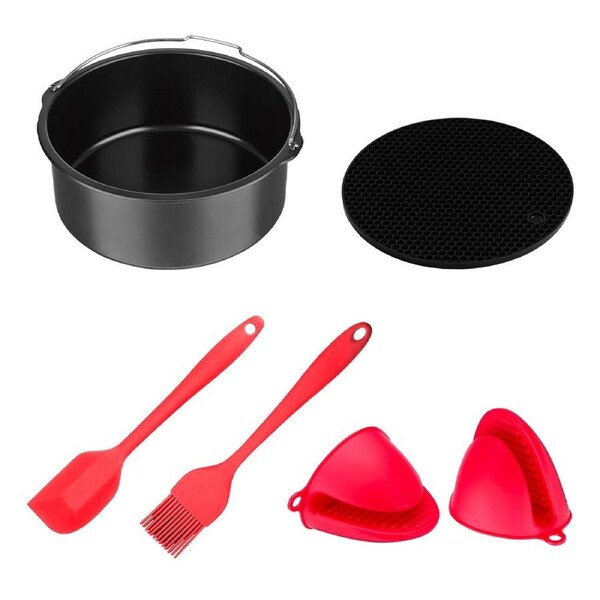 JOYBUY 5pc Healthy Choice 20.3cm Air Fryer Accessory Mat/Spatula/Tin/Brush/Mtt Bake Set