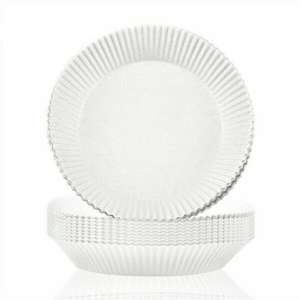 JOYBUY 100x Air Fryer Disposable Parchment Baking Paper Non-Stick Liner Pan Oven Mat - White