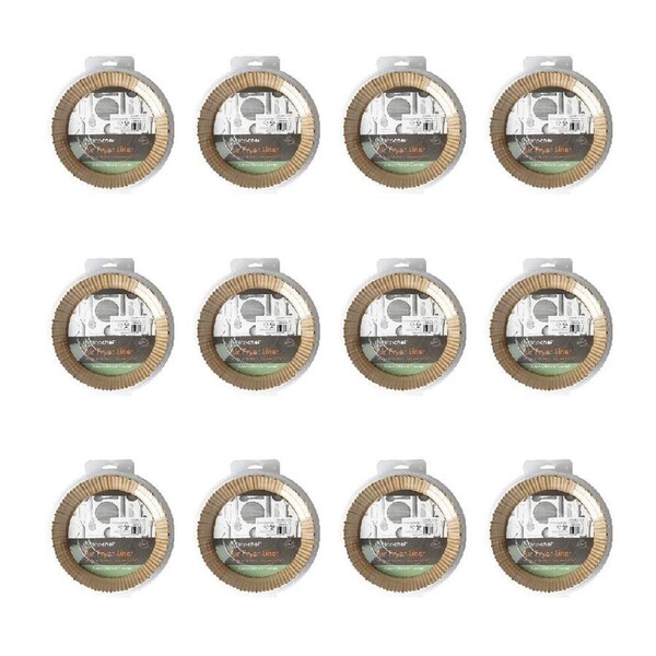 JOYBUY 240pc Topchef Round Air Fryer Basket Liner Baking/Cooking Tray Mat Brown 20cm