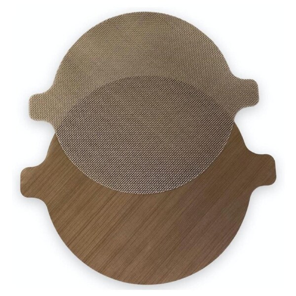 JOYBUY 2pc Nostik Reusable Round Non-Stick Air Fryer Basket Liner Set Pad/Mat Beige
