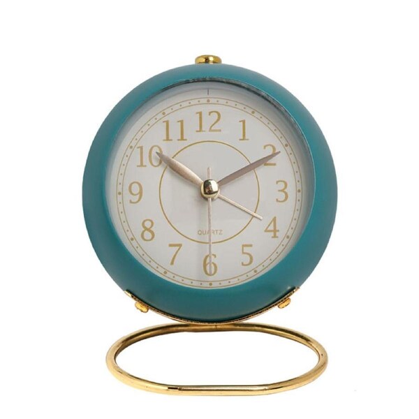 Catzon Retro Alarm Clocks Silent Non-Ticking with Light for Bedroom Travel-Dark Blue