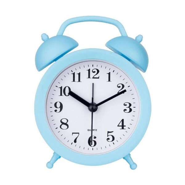 Catzon Simple Analog Clock Mini Size Battery Operated for Dormitory Bedroom-Blue