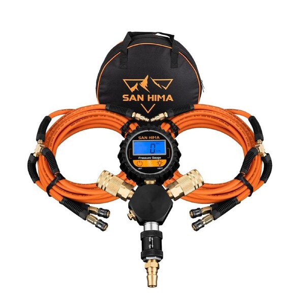 San Hima 4-Way Digital Tyre Inflator 250 PSI Car Air Compressor Tire Gauge Hose