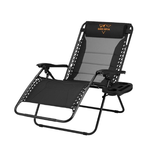 San Hima Folding Camping Chair Portable Lounge Recliner Outdoor Thick Padding