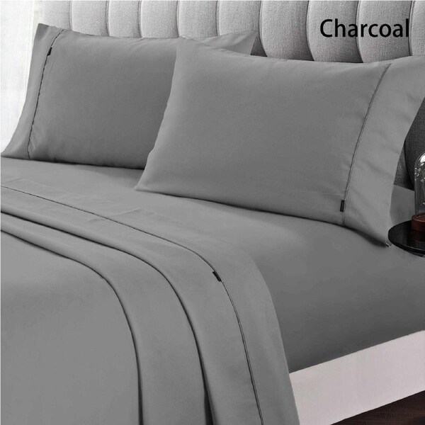 Ramesses 1800TC Egyptian Cotton Rich Sateen Sheet Set Single / Silver