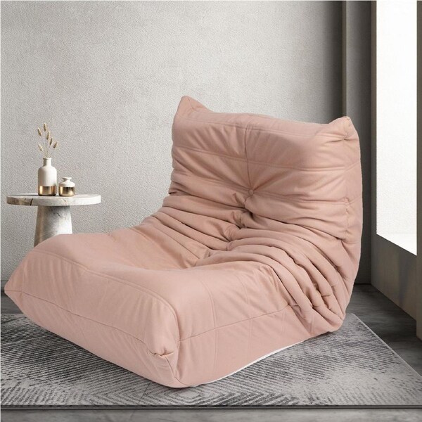 1-Seater Accent Chair Levede Lazy Sofa Lounge - Beige/Grey Pink