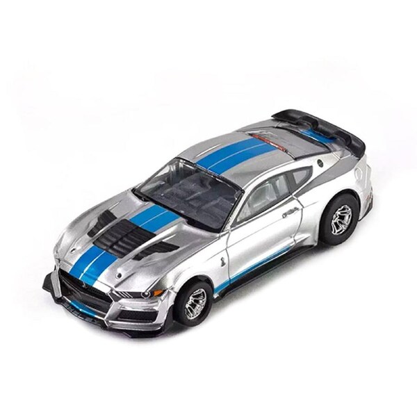AFX Shelby Mustang GT-500 KR 2022 Silver With Blue Stripe Race Slot Car