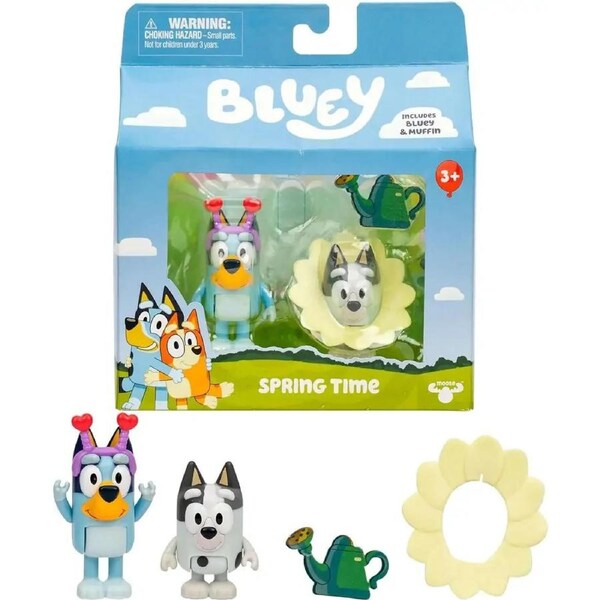 Bluey Spring Time Bluey & Muffin Figurines 2 Pack