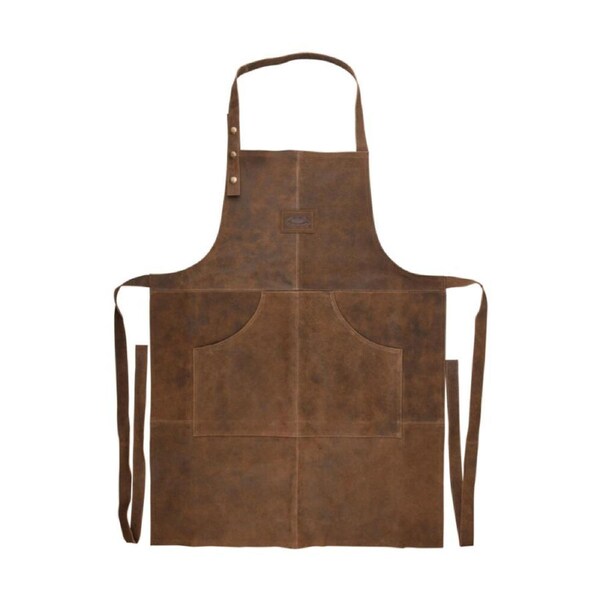 Esschert Design Leather BBQ Apron Indoor Outdoor Cooking Apparel 104cm Brown