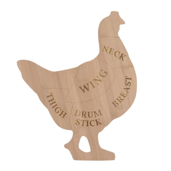 Esschert Design Chicken Chopping Board Bamboo Cutting Food Prep Large Natural