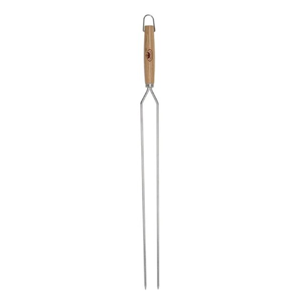 Esschert Design Wide Double Prong BBQ Skewer Stainless Steel Utensil Silver