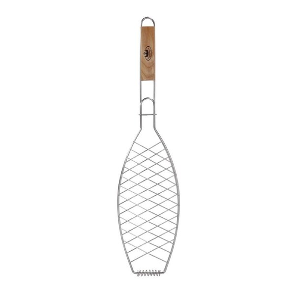 Esschert Design BBQ Fish Grilling Holder Stainless Steel Cooking Utensil SLV