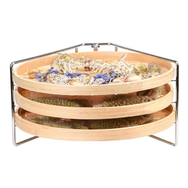 Esschert Design Bamboo Herb & Flower Drying Stand w/ 3 Shelves 27cm Natural