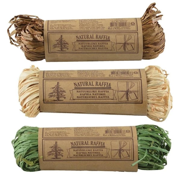 3pc Esschert Design Natural Raffia Rope Garden Outdoor Accessory 49.5cm