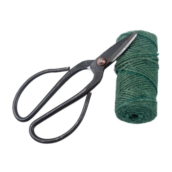 Esschert Design Jute Garden Twine w/ Steel Scissors Outdoor Tool 57m Green