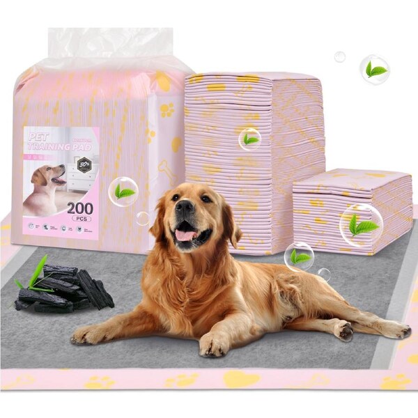 Advwin Pet Training Pads 200PCS Super Absorbent Bamboo Charcoal