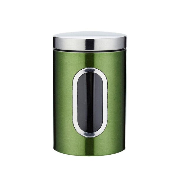 Tea Coffee Sugar Pasta Herbs Biscuits Storage Jars Kitchen Container Tins Green
