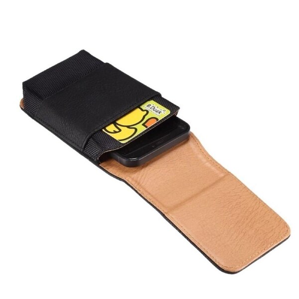 Universal Men Waist Bag Mobile Phone Belt Clip For Mobile Phone Holster Pouch - Black 6.1 Inches