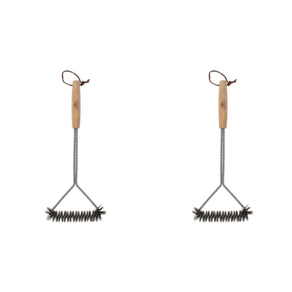 2PK Esschert Design BBQ Cleaning Brush Outdoor Camping Cooking 38.4cm Natural