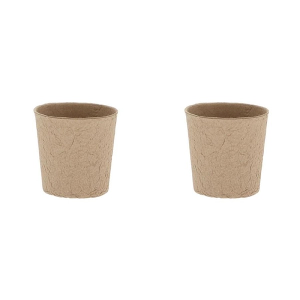 2x 12pc Esschert Design Round Grow Pots Garden/Outdoor Decor Large 10cm Brown