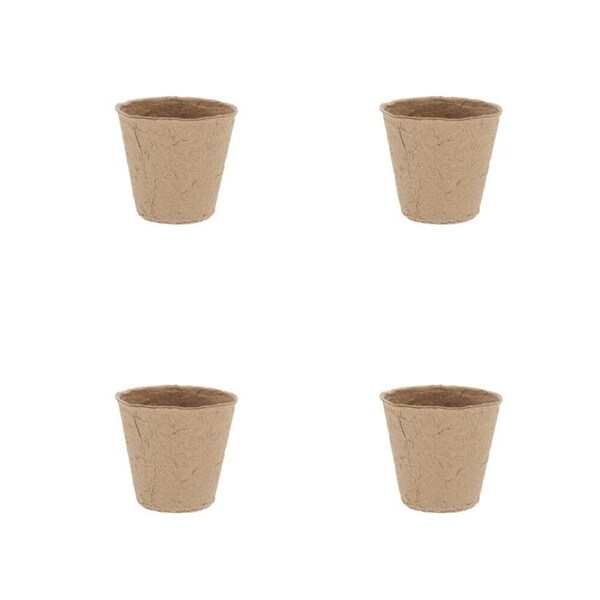 4PK 18pc Esschert Design Round Grow Pots Garden/Outdoor Decor Medium 8cm Brown