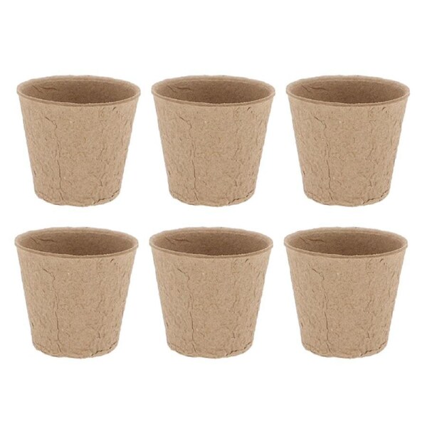 6PK 24pc Esschert Design Round Grow Pots Garden/Outdoor Decor Small 6cm Brown