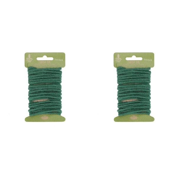 2PK Esschert Design Jute Garden Twist Tie Outdoor Decor Plant Support 5m Green