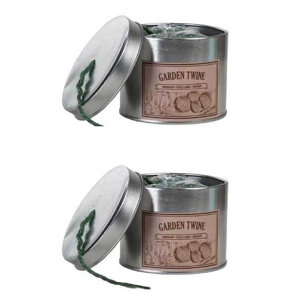 2PK Esschert Design Garden Zinc Metal Twine w/Tin Outdoor Plant Support 57m GRN
