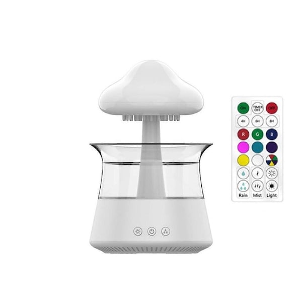 Rain Cloud Humidifier Diffuser with Remote Control, Water Drop Waterfall Lamp