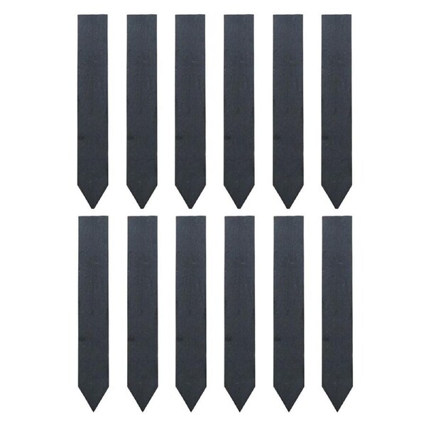 12PK Esschert Design Plant Label Marker Slate Garden Accessory 19.5cm Anthracite
