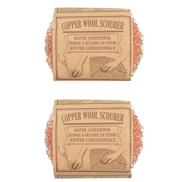 2x 2pc Esschert Design Cleaning Copper Wool Scrubber Garden Outdoor 8.5cm