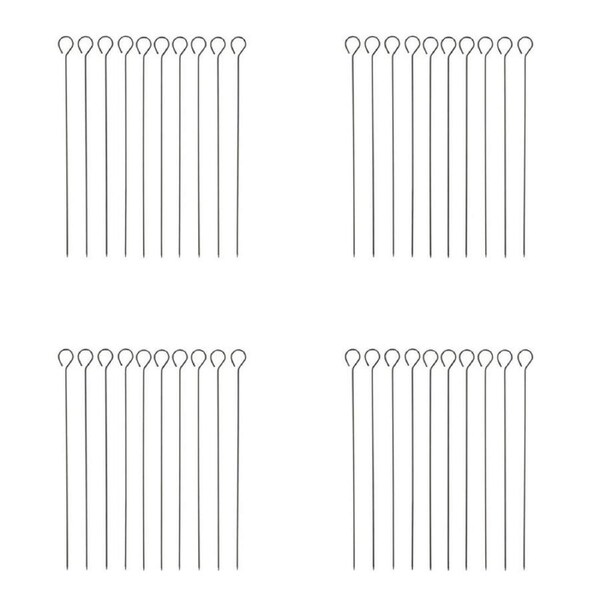 4PK 10pc Esschert Design Barbecue Skewer Stainless Steel Cooking Utensil Silver