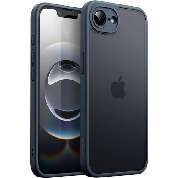JETech Matte Case for iPhone 16e 6.1-Inch 2025, Shockproof Military Grade Drop Protection, Frosted Translucent Back Phone Cover, Anti-Fingerprint (Navy)
