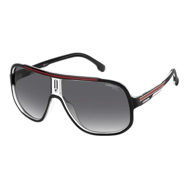 Carrera Men’s 205784 Black Red Frame Grey Lens 63mm Navigator UV Sunglasses