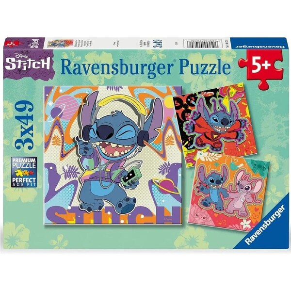 Ravensburger - Disney Stitch Play the Day Away Puzzle 3x49pc