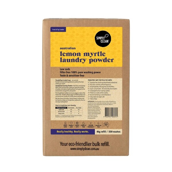 Simply Clean Laundry Powder Lemon Myrtle 4kg
