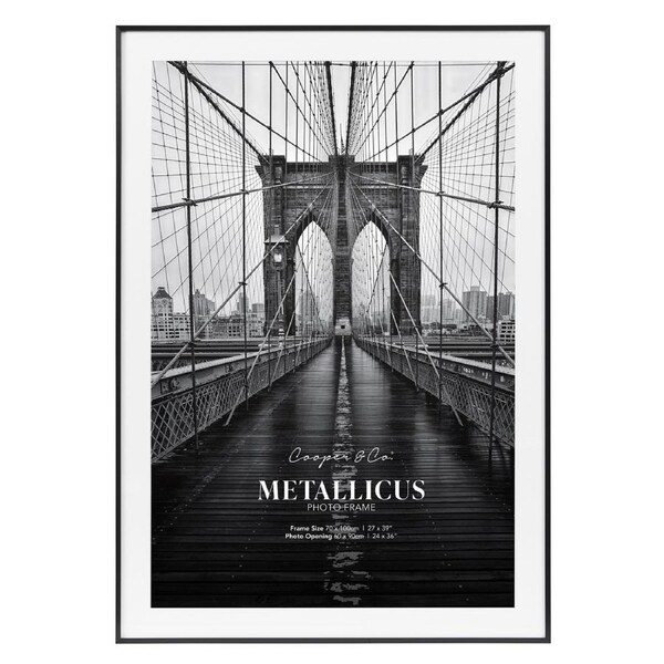 Cooper & Co. 70x100cm Mat to 60x90cm Premium Metal Photo Frame Black