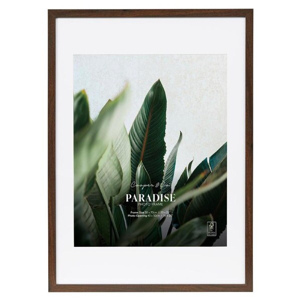 Cooper & Co. 50x70cm Mat to 40x50cm Premium Paradise Wooden Photo Frame Walnut