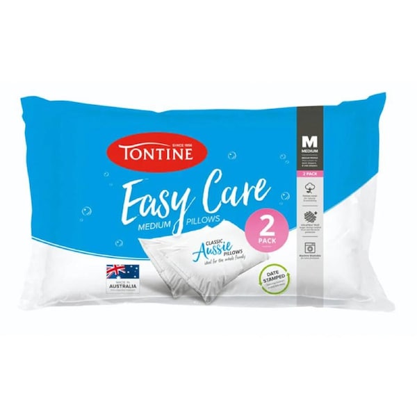 Tontine Easy Care Medium Pillow 2 Pack