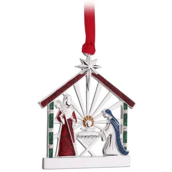 Whitehill Silver Hanging Ornament - Nativity